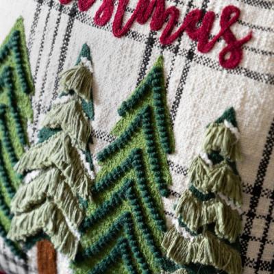 Dunelm Classic Trees Merry Christmas Square Cushion