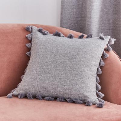 Dunelm Tassel Cushion Grey