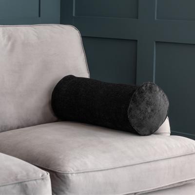 Dunelm Chenille Bolster Cushion Black