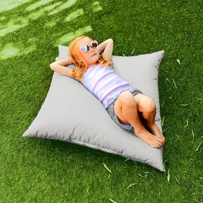 Dunelm rucomfy Indoor Outdoor Floor Cushion Beanbag Platinum