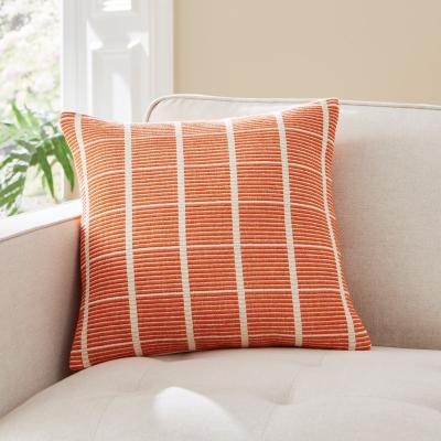 Dunelm Elements Burnt Orange Woven Squares Check Cushion Burnt Orange