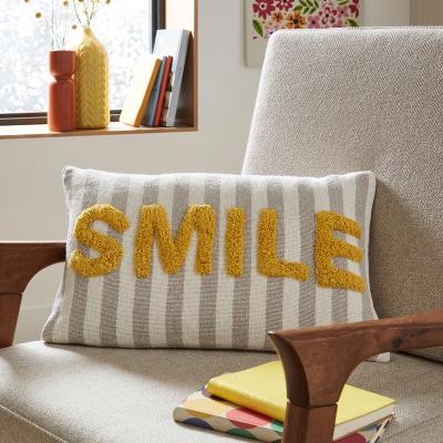 Dunelm Tufted Smile Cushion MultiColoured