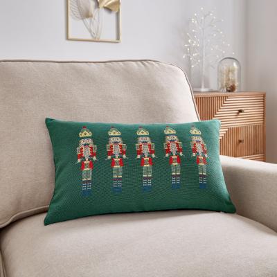 Dunelm Nutcracker Tapestry Olive Cushion Olive (Green)