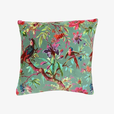 Dunelm Paradise Velvet Cushion Mineral