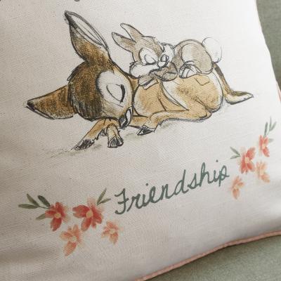Dunelm Disney Bambi Nothing is Better Than Friendship Cushion Cream (Natural)