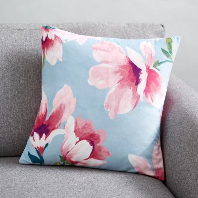 Dunelm Magnolia Velour Cushion 43x43 MultiColoured