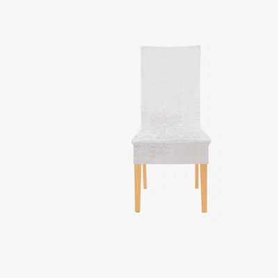 Dunelm Crushed Velvet Dining Chair Cover White