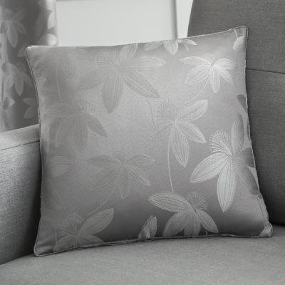 Dunelm Curtina Romolo Embroidered Silver Cushion Silver