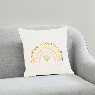 Dunelm Floral Rainbow 43x43cm Cushion MultiColoured