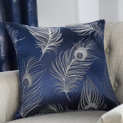 Dunelm Curtina Feather Jacquard Cushion Navy