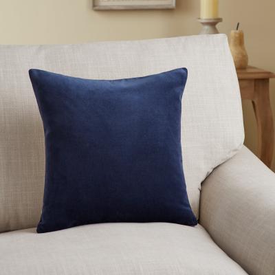 Dunelm Cotton Velvet Cushion Luxe Navy
