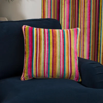 Dunelm Aliyah Stripe Square Cushion MultiColoured