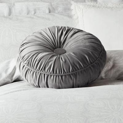 Dunelm Holly Willoughby Lexi Grey Velvet Round Cushion Grey