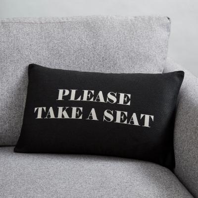 Dunelm Take a Seat Tapestry Cushion Black