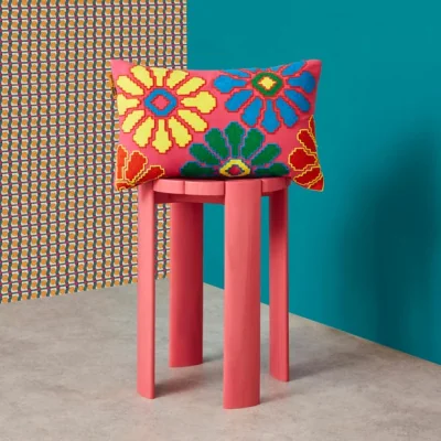 Dunelm Yinka Ilori Gerbera Daisies Cotton Rectangle Cushion