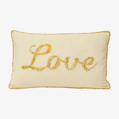 Dunelm Christmastide Love Gold Cushion Gold
