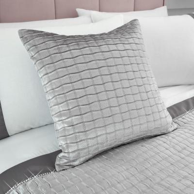 Dunelm Catherine Lansfield Silver Shimmer Crushed Velvet Pinsonic Cushion Silver