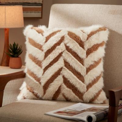 Dunelm Global Chevron Fur Square Cushion