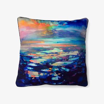 Dunelm Scott Naismith Hebridean Resonance 2 Velvet Square Cushion Blue