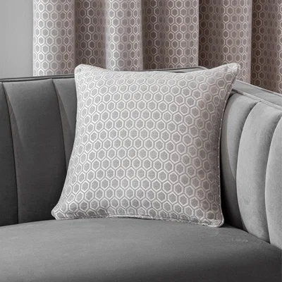 Dunelm Chenille Hive Cushion Chateau Grey
