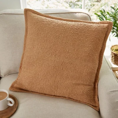 Dunelm Textured Boucle Stripe Cotton Square Cushion