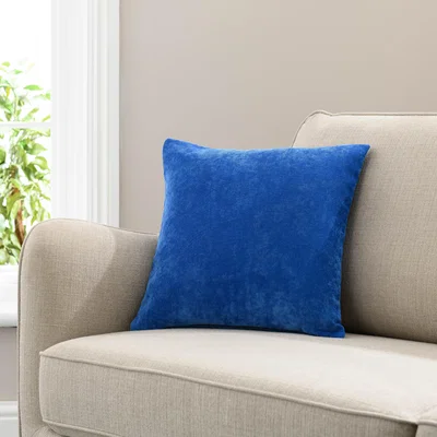 Dunelm Velour Cushion Cobalt Blue