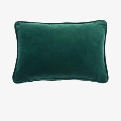 Dunelm Clara Cotton Velvet Rectangle Cushion Emerald