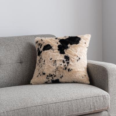 Dunelm Faux Cow Hide Black Cushion Black
