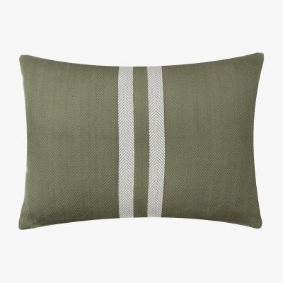 Dunelm Benton Herringbone Rectangular Cushion Khaki (Green)