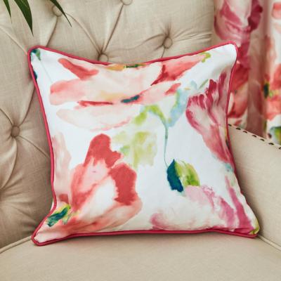 Dunelm Watercolour Floral Cushion Pink/Green/White