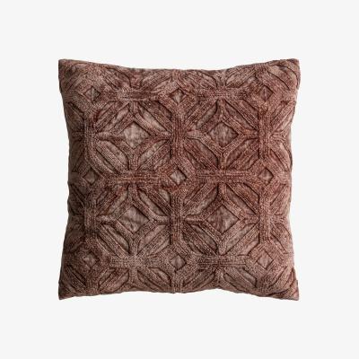 Dunelm Washed Velvet Cushion Red