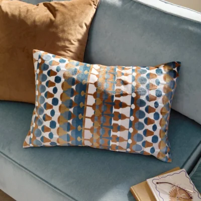 Dunelm furn. Metro Abstract Velvet Rectangle Cushion