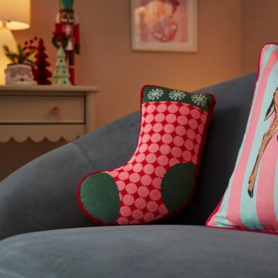 Dunelm Christmas Stocking Shaped Cushion