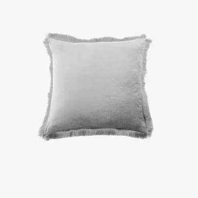 Dunelm Keston Velvet Cushion Silver