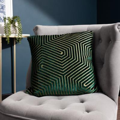 Dunelm Evoke Velvet Cushion Emerald Green