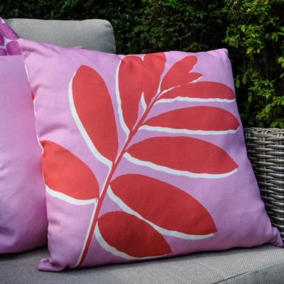 Dunelm Leaf Print Outdoor Cotton Square Filled Cushion