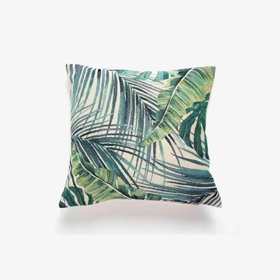 Dunelm Palm Leaf Tapestry Teal Cushion Teal (Green)