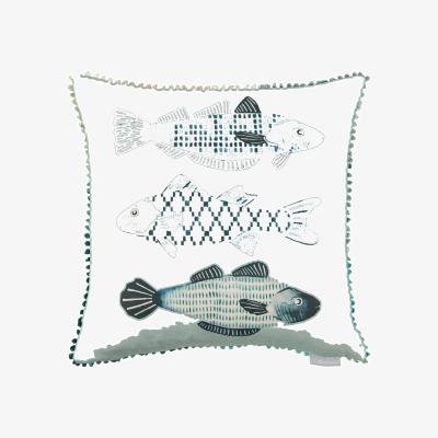 Dunelm Otto Cotton Square Cushion Seafoam