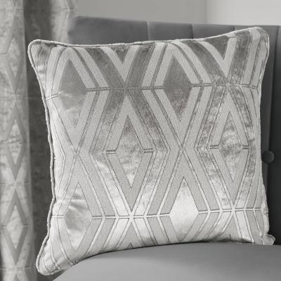 Dunelm Curtina Marco Jacquard Cushion Silver