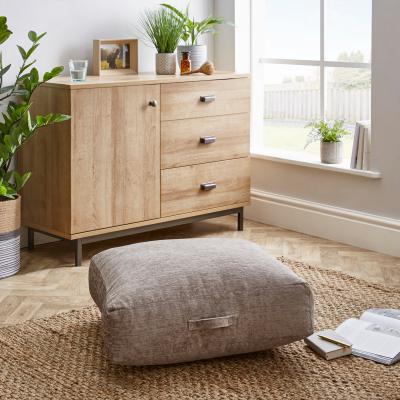 Dunelm Heavy Chenille Natural Floor Cushion Brown