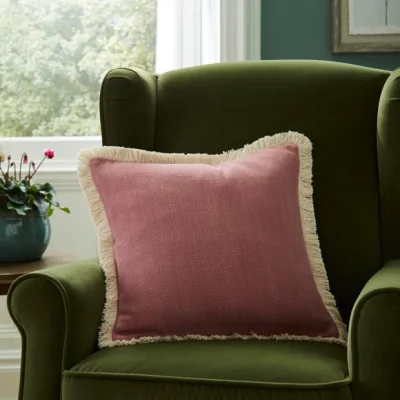 Dunelm Canvas Fringed Cotton Square Cushion