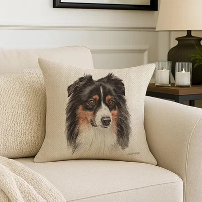Dunelm Christine Varley Aussie Shepard Square Cushion