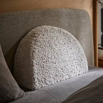 Dunelm Half Moon Foam Cuddle Cushion Light Grey