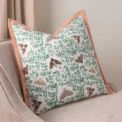 Dunelm Wylder Silk Moth Cotton Square Cushion
