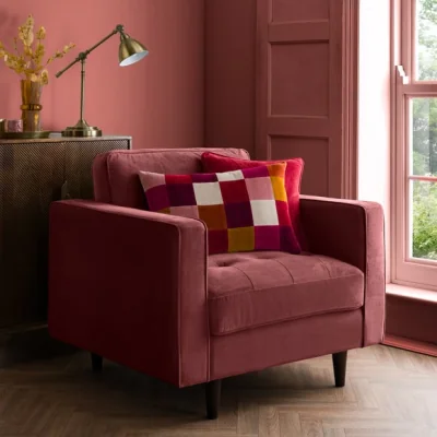 Dunelm Clara Patchwork Velvet Rectangle Cushion