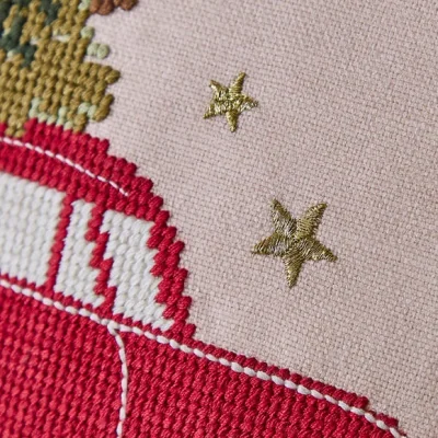 Dunelm Embroidered Driving Home for Christmas Cushion