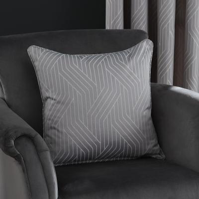 Dunelm Catherine Lansfield Linear Geometric Cushion Silver