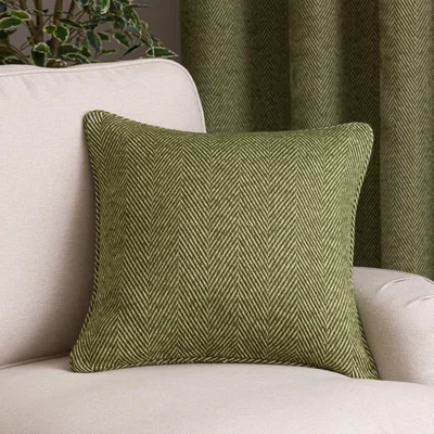 Dunelm Churchgate Oakham Herringbone Cushion Olive