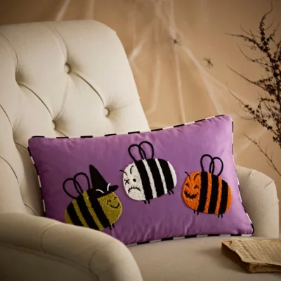 Dunelm Halloween Bee Trio with Zombee Cushion