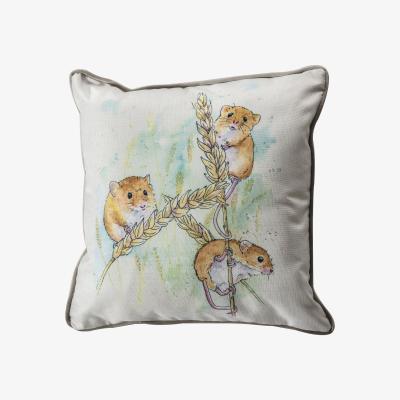 Dunelm Aquarelle Harvest Mice Cushion MultiColoured